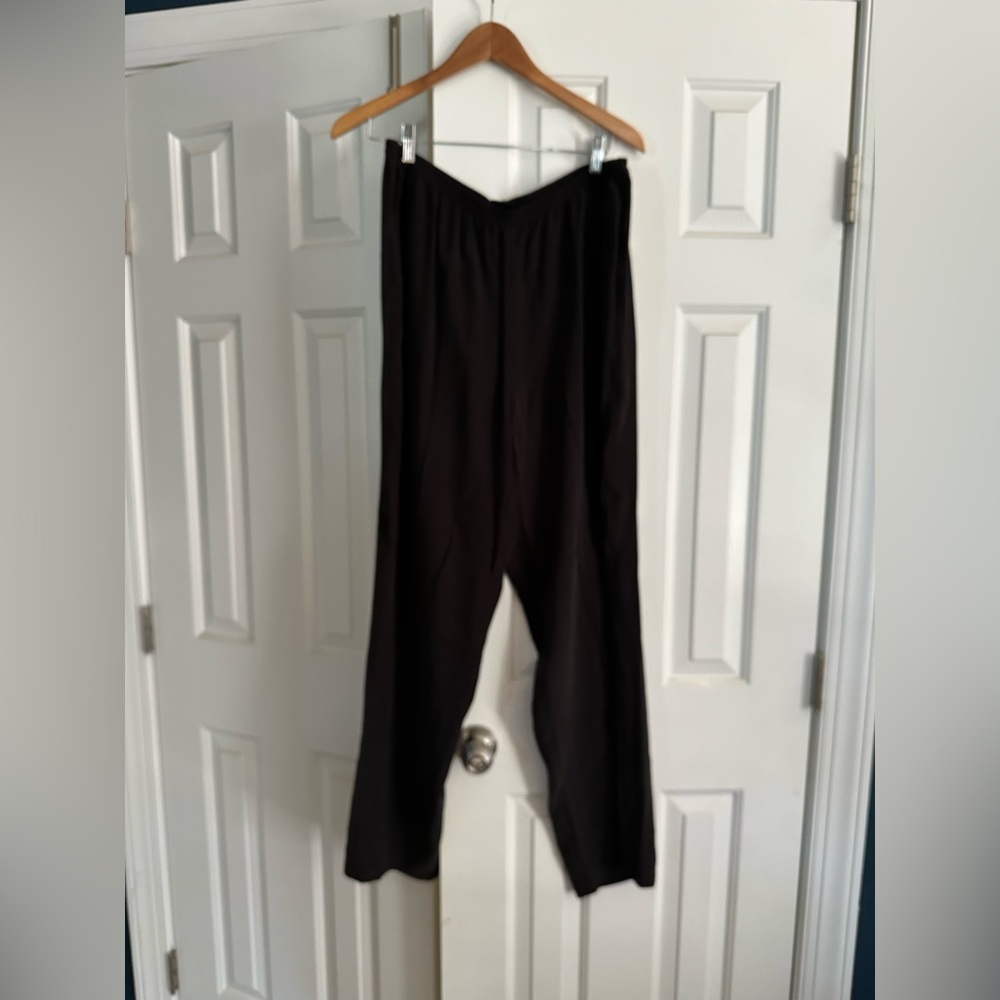 Eileen Fisher black silk pants, size L